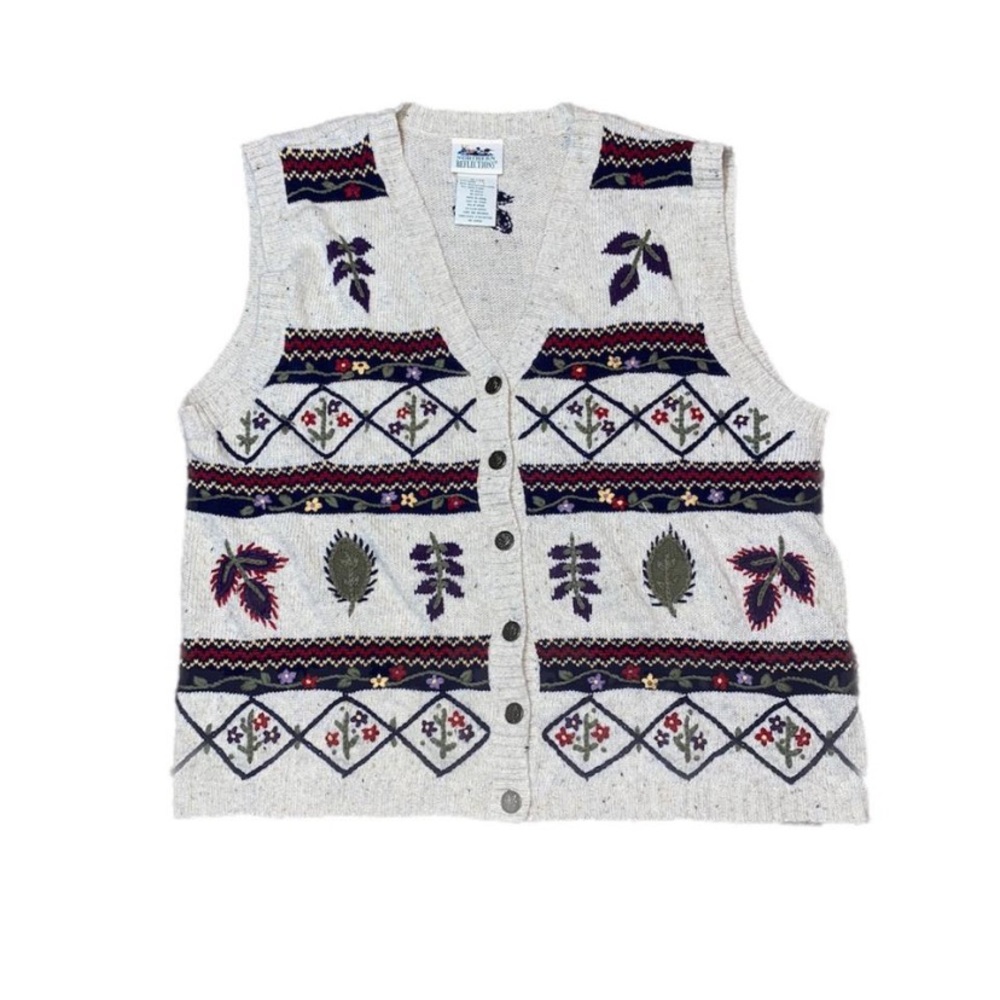vintage button up sweater vest